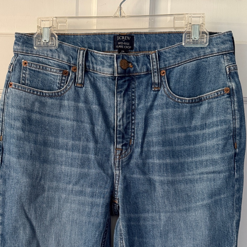 J. Crew Women's Flare Crop Leg Blue Jeans 28 - Picture 4 of 14